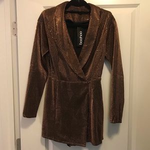 Metallic tuxedo style playsuit